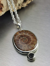 Load image into Gallery viewer, Oval Ammonite Pendant, 925 Sterling Silver