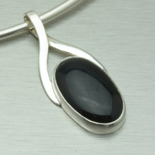 Load image into Gallery viewer, Large Black Onyx sterling silver pendant