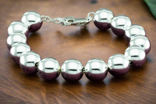 Load image into Gallery viewer, Large Ball Sterling Silver Bracelet