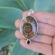 Load image into Gallery viewer, Oval Ammonite Pendant, 925 Sterling Silver