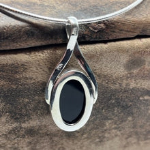 Load image into Gallery viewer, Large Black Onyx sterling silver pendant