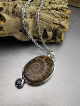 Load image into Gallery viewer, Oval Ammonite Pendant, 925 Sterling Silver