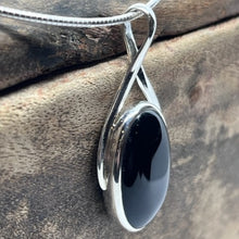 Load image into Gallery viewer, Large Black Onyx sterling silver pendant