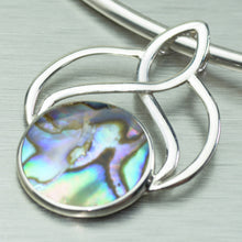 Load image into Gallery viewer, Abalone Arte Deco Style Necklace, 925 Sterling Silver