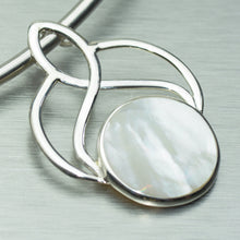 Load image into Gallery viewer, Mother of Pearl Art Deco Pendant,925 Sterling Silver