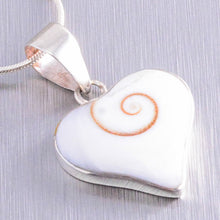 Load image into Gallery viewer, Heart Shiva Eye Shell Necklace, 925 Sterling Silver