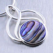 Load image into Gallery viewer, Abalone Arte Deco Style Necklace, 925 Sterling Silver