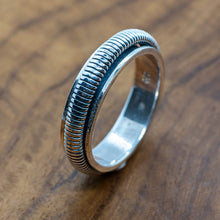 Load image into Gallery viewer, Mens 'Spring' Spinner Ring, 925 Sterling Silver