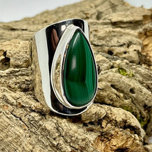 Cargar imagen en el visor de la galería, Anillo Lapizlázuli Lágrima Larga, Unisex, Plata de Ley 925