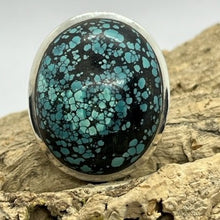 Load image into Gallery viewer, Large Oval Turquoise Ring, 925 Sterling Silver.