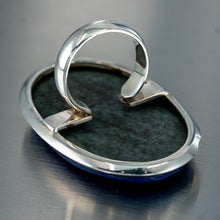 Cargar imagen en el visor de la galería, Anillo redondo de plata de ley con lapislázuli