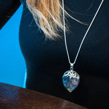 Load image into Gallery viewer, Large Pear Shape Paua Shell Pendant, 925 Sterling Silver