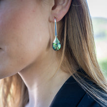 Load image into Gallery viewer, Elegant, Hinged Long Paua Earrings, 925 Sterling Silver