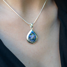 Load image into Gallery viewer, Sterling silver Abalone Inlay Teardrop Pendant