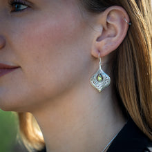 Load image into Gallery viewer, Peridot sterling silver dangly earrings