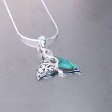 Load image into Gallery viewer, Abalone Whale Tail Necklace, 925 Sterling Silver