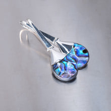 Load image into Gallery viewer, Elegant, Hinged Long Paua Earrings, 925 Sterling Silver
