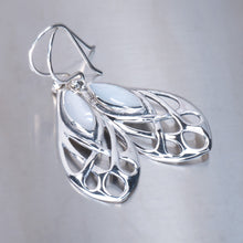 Load image into Gallery viewer, Mother of Pearl Art Deco Silver Earrings