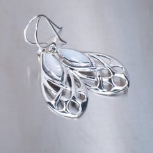 Load image into Gallery viewer, Mother of Pearl Art Deco Silver Earrings
