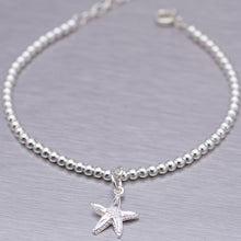 Cargar imagen en el visor de la galería, Tiffany style bll anklet with starfish charm