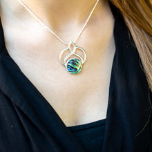 Load image into Gallery viewer, Abalone Arte Deco Style Necklace, 925 Sterling Silver