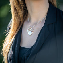 Load image into Gallery viewer, Mother of Pearl Art Deco Pendant,925 Sterling Silver