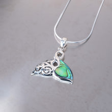 Load image into Gallery viewer, Abalone Whale Tail Necklace, 925 Sterling Silver