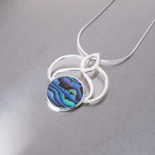 Load image into Gallery viewer, Abalone Arte Deco Style Necklace, 925 Sterling Silver