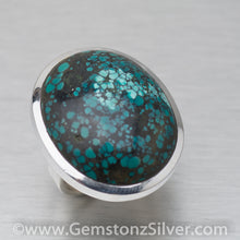 Load image into Gallery viewer, Large Oval Turquoise Ring, 925 Sterling Silver.