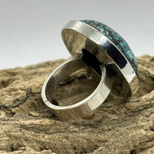 Load image into Gallery viewer, Large Oval Turquoise Ring, 925 Sterling Silver.