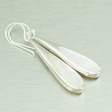 Load image into Gallery viewer, Elegant Mother  of Pearl long Earrings, 925 Sterling Silver