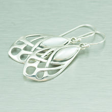 Load image into Gallery viewer, Mother of Pearl Art Deco Silver Earrings