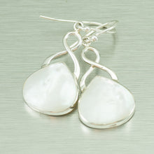 Load image into Gallery viewer, Mother of Pearl Silver Drop Earrings