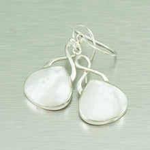 Load image into Gallery viewer, Mother of Pearl Silver Drop Earrings