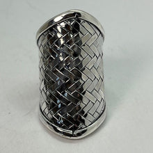 Load image into Gallery viewer, Long Silver Weaved Adjustable Ring, 925 Sterling Silver