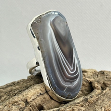 Load image into Gallery viewer, Huge Adjustable Agate Ring, 925 Sterling Silver