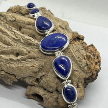 Cargar imagen en el visor de la galería, seven stone large lapis lazuli bracelet