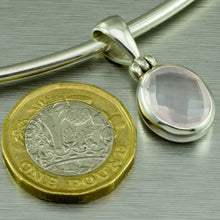 Load image into Gallery viewer, Oval faceted, Rose Quartz hinged pendant