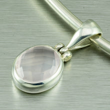 Load image into Gallery viewer, Oval faceted, Rose Quartz hinged pendant