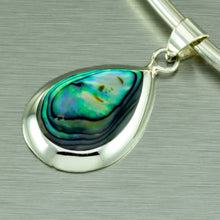 Load image into Gallery viewer, Sterling silver Abalone Inlay Teardrop Pendant