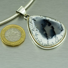 Load image into Gallery viewer, Dentritic Agate large teardrop sterling silver pendant