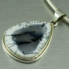 Load image into Gallery viewer, Dentritic Agate large teardrop sterling silver pendant