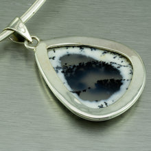 Load image into Gallery viewer, Dentritic Agate large teardrop sterling silver pendant