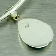 Load image into Gallery viewer, Dark turquoise shell inlay silver teardrop pendant