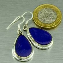 Load image into Gallery viewer, Large sterling silver Charoite silver earrings