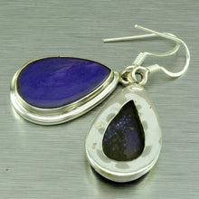 Load image into Gallery viewer, Large sterling silver Charoite silver earrings