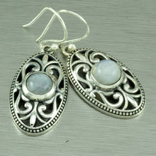 Load image into Gallery viewer, Moonstone Filigree Oval Earrings