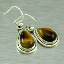 Load image into Gallery viewer, Tigers-eye teardrop earrings