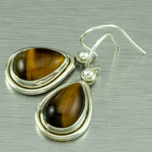 Load image into Gallery viewer, Tigers-eye teardrop earrings