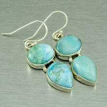 Load image into Gallery viewer, Larimar large dangly earrings